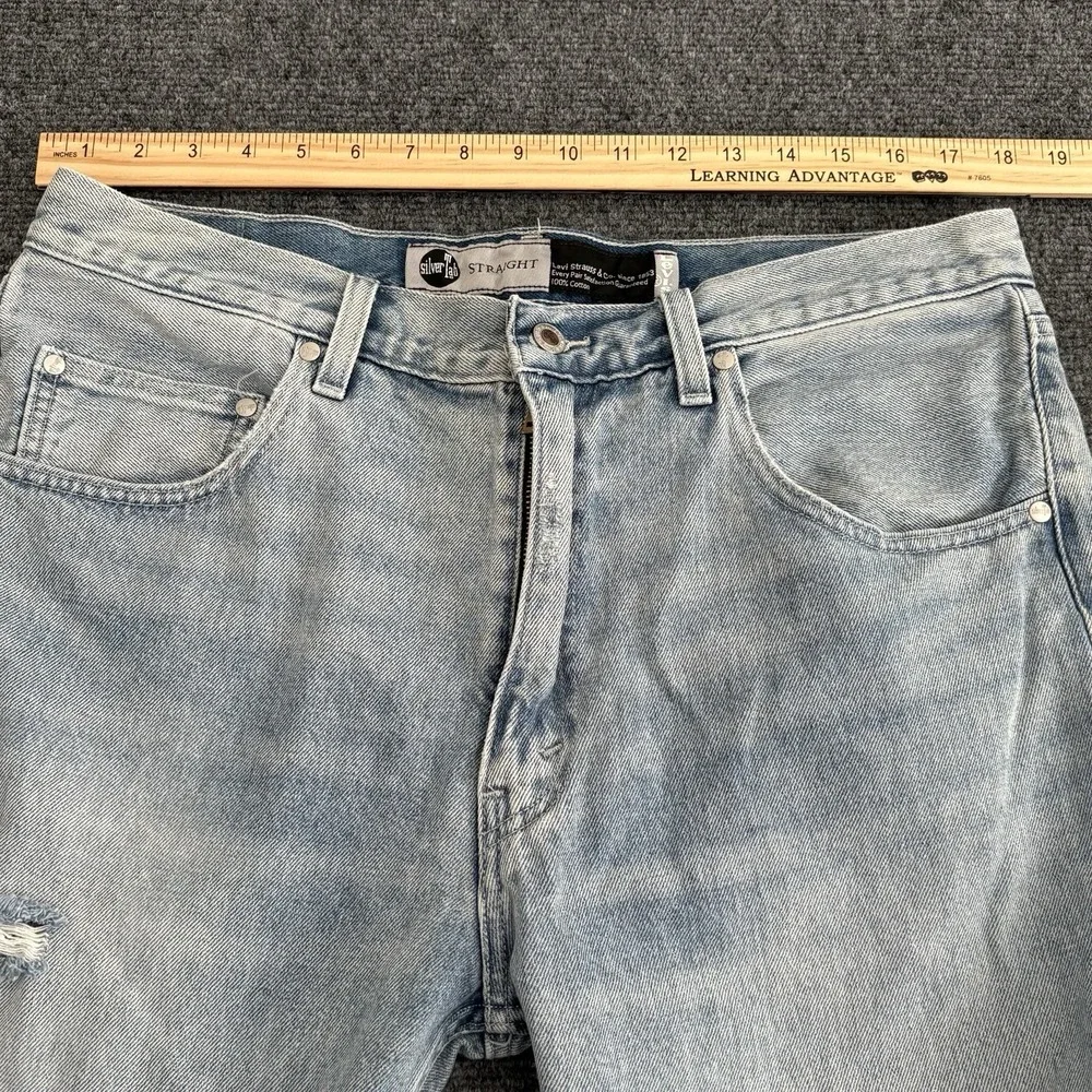 Levi's SilverTab Relaxed Straight Fit Jeans Mens Fits 36x30 Distressed Y2K Style
